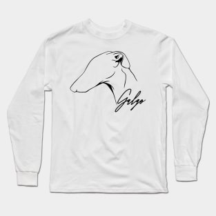 Proud Galgo profile dog lover sighthound gift Long Sleeve T-Shirt